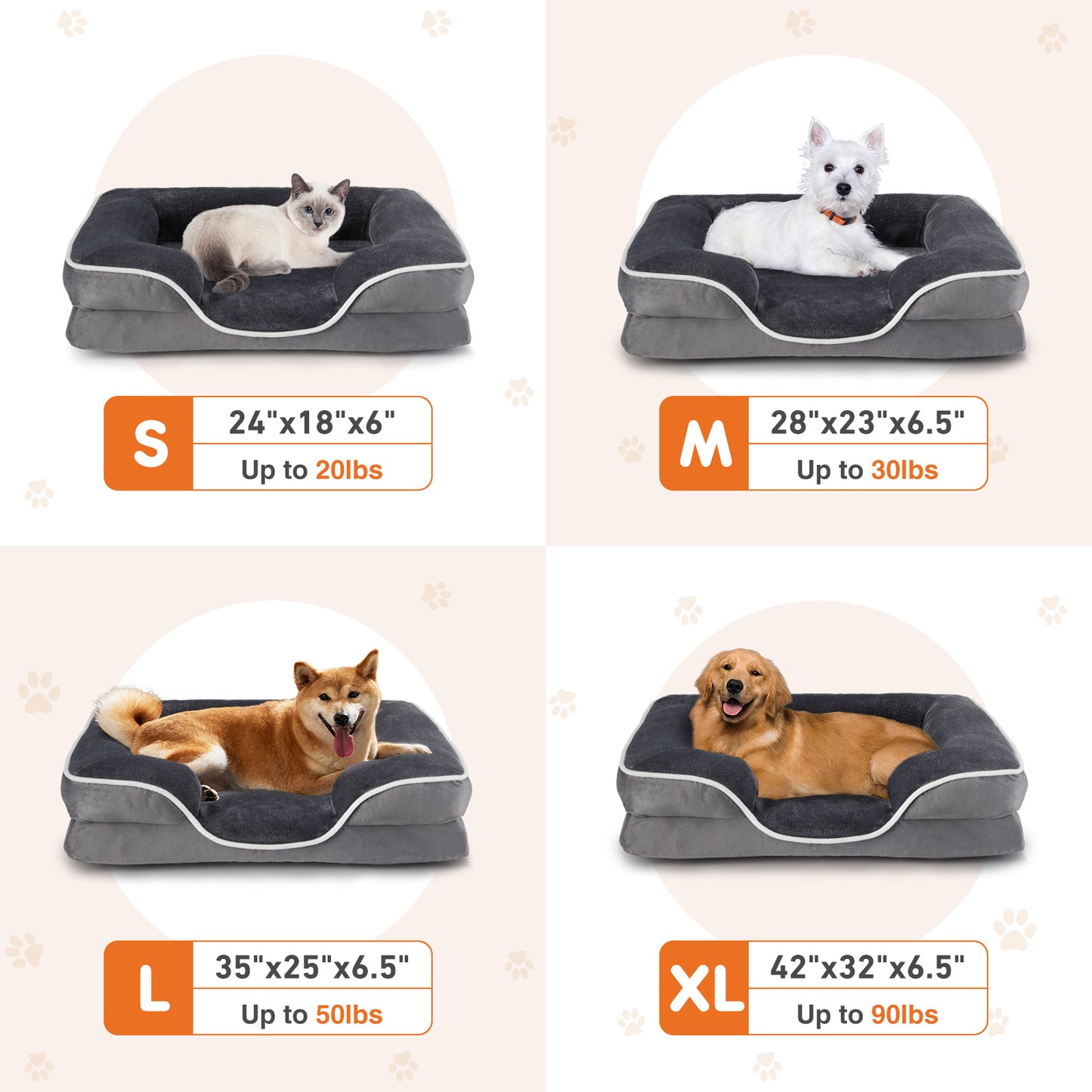 Lit pour animaux de compagnie en mousse à mémoire