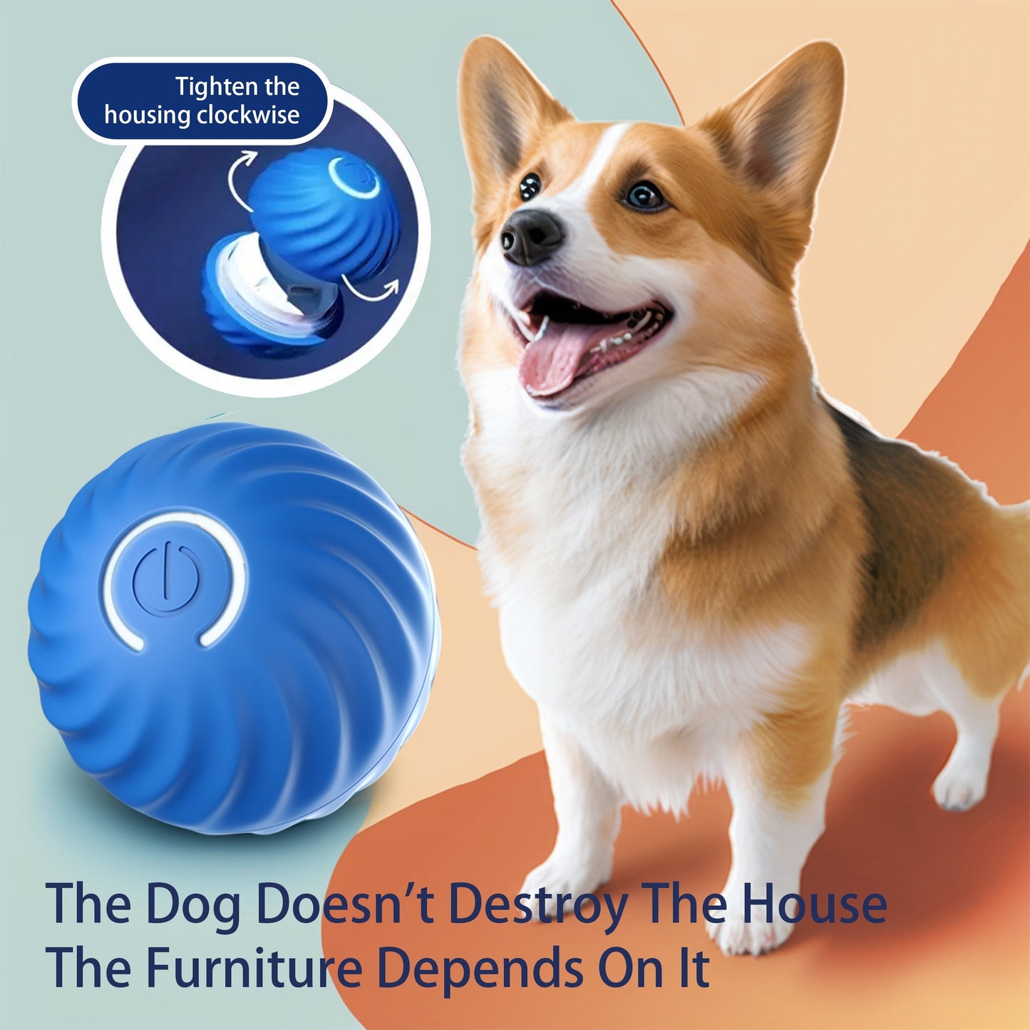 Balle de rebond interactive pour chiens, jouet intelligent automatique, divertissement pour animaux de compagnie, jouet pour chien rechargeable USB, jouet interactif électrique pour chien