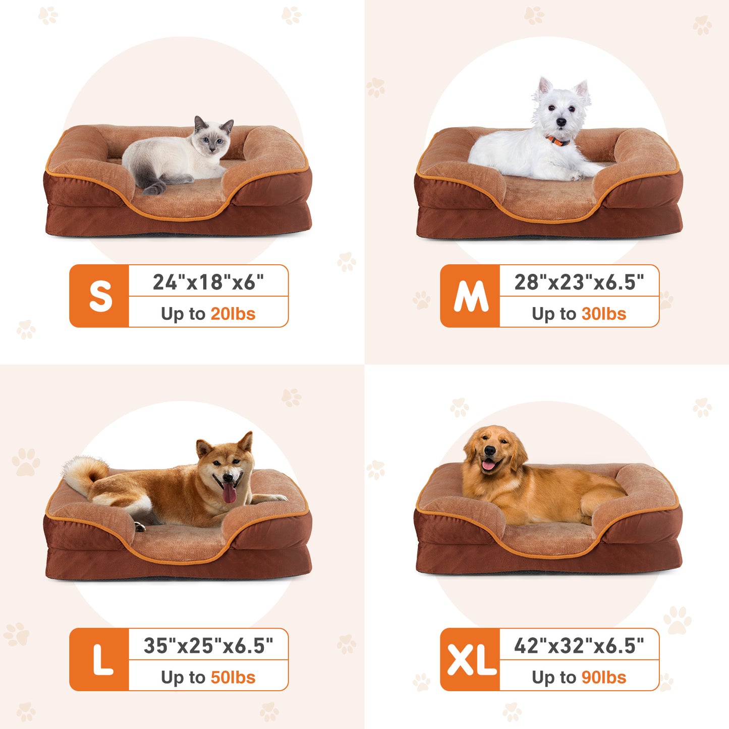 Lit pour animaux de compagnie en mousse à mémoire