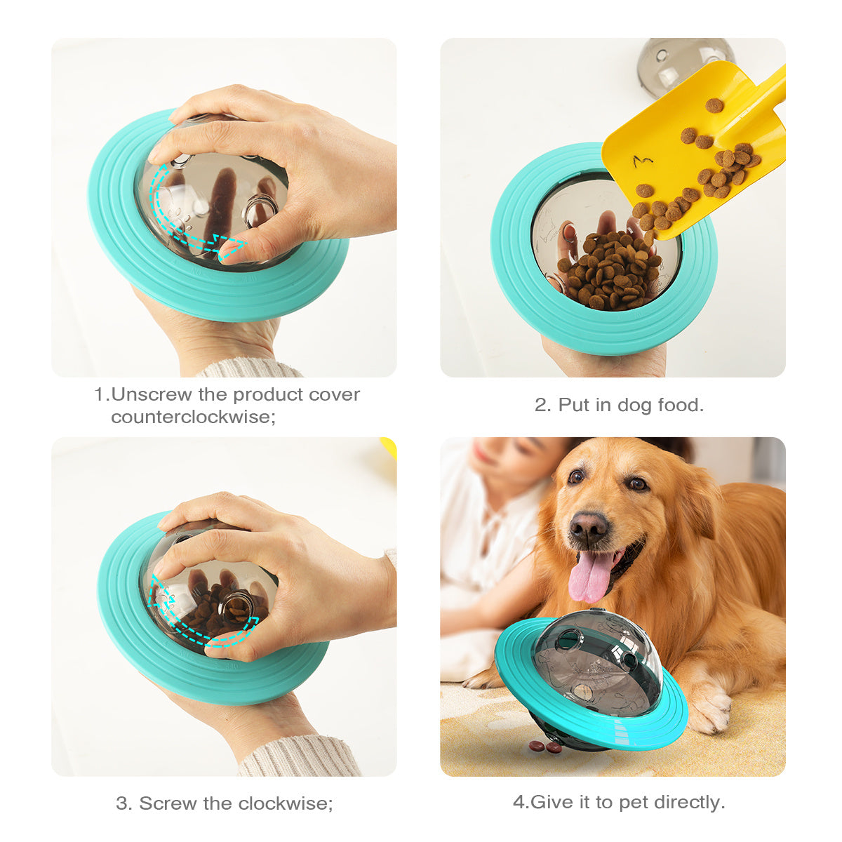 Chien interactif fuite de nourriture distribution boule de friandise pour petits grands chiens améliorer le jouet d'entraînement du QI chiot jouet de teckel à alimentation lente