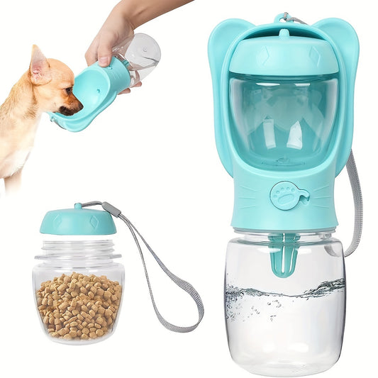Bouteille d'eau pour chien 2 en 1, bouteille d'eau portable étanche pour animaux de compagnie