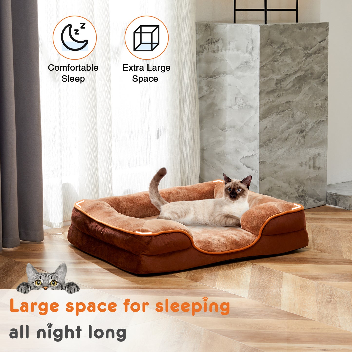 Lit pour animaux de compagnie en mousse à mémoire