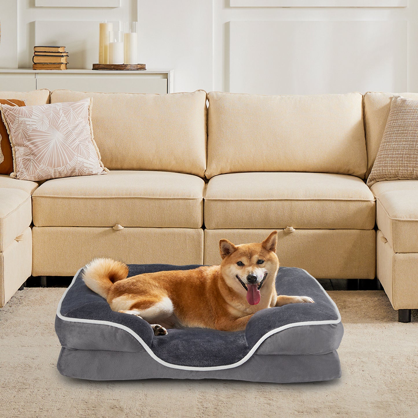 Lit pour animaux de compagnie en mousse à mémoire