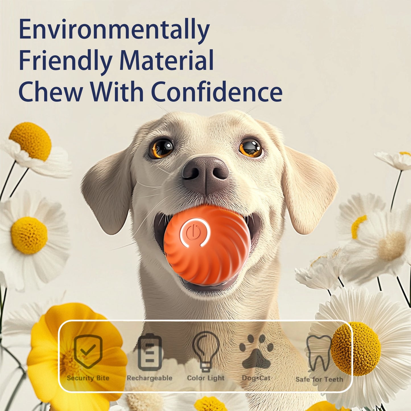 Balle de rebond interactive pour chiens, jouet intelligent automatique, divertissement pour animaux de compagnie, jouet pour chien rechargeable USB, jouet interactif électrique pour chien