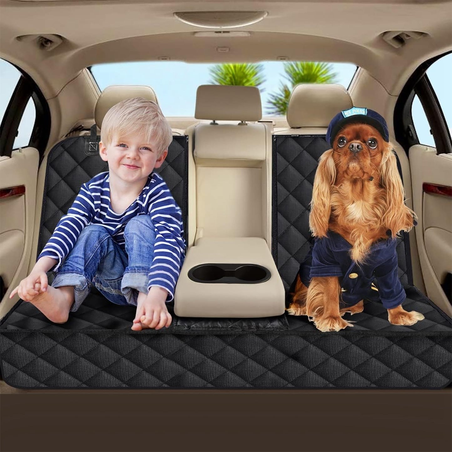 Housse de siège de voiture pour chien Imperméable Anti-rayures Protecteur arrière de voiture pour animaux de compagnie